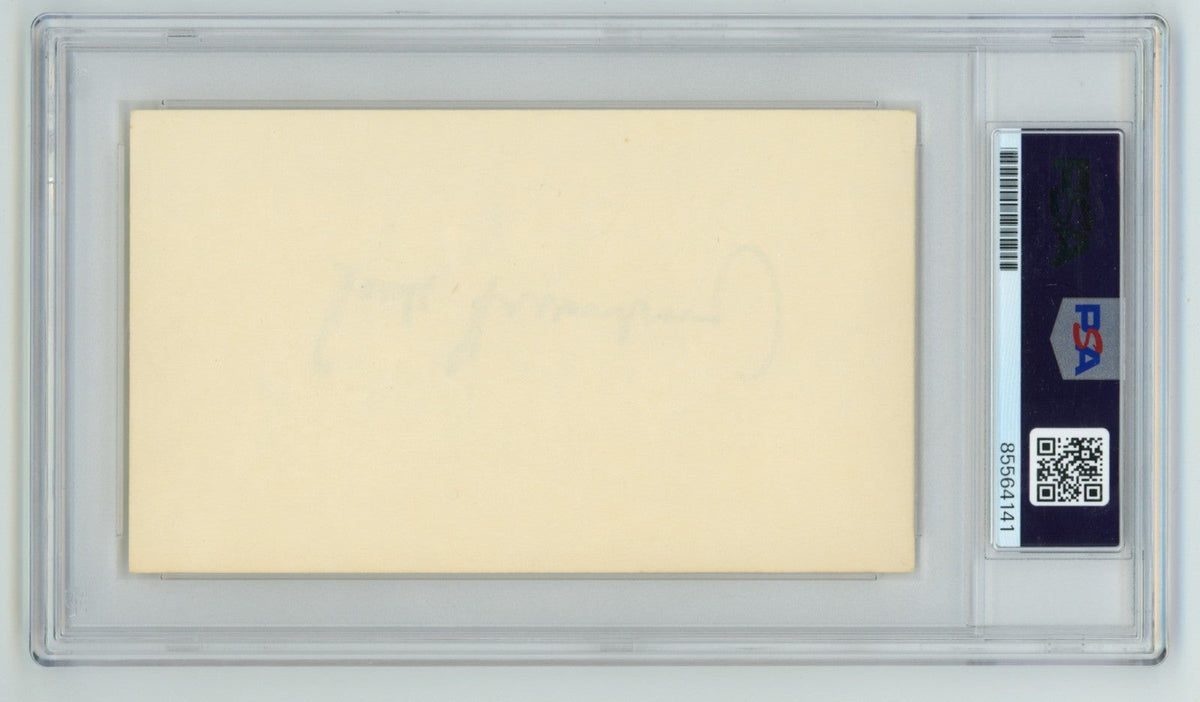 Hank Greenberg Signed Autographed 3x5 Index Card Cut PSA 10 Auto GEM Mt Tigers K
