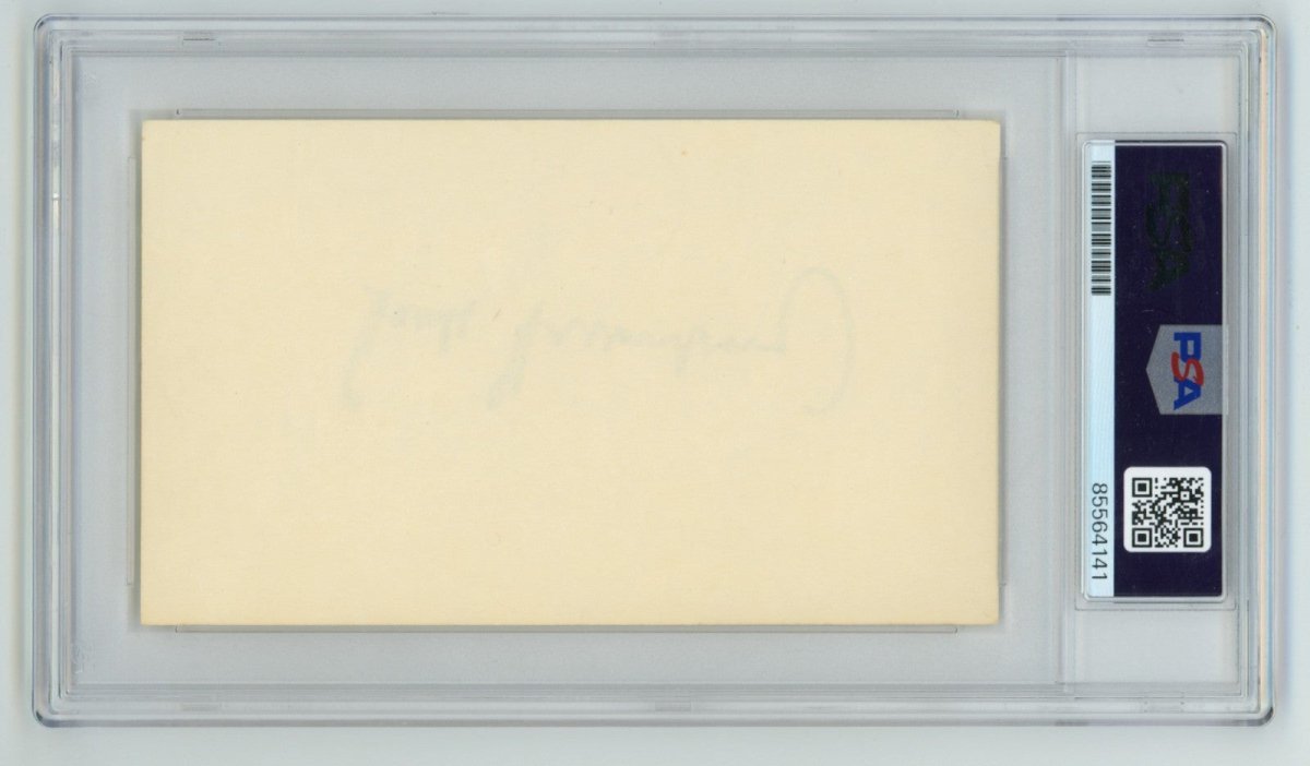 Hank Greenberg Signed Autographed 3x5 Index Card Cut PSA 10 Auto GEM Mt Tigers K
