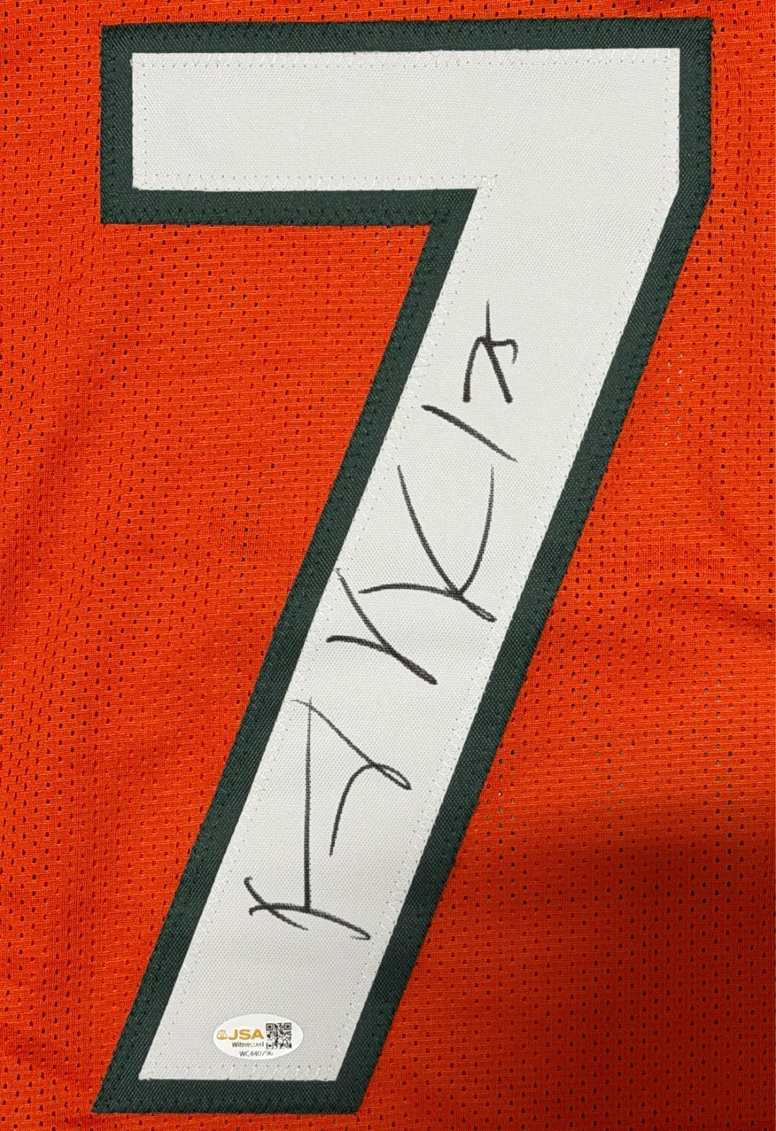 Vince Wilfork Signed Autographed Miami Hurricanes Custom Jersey JSA Witness COA