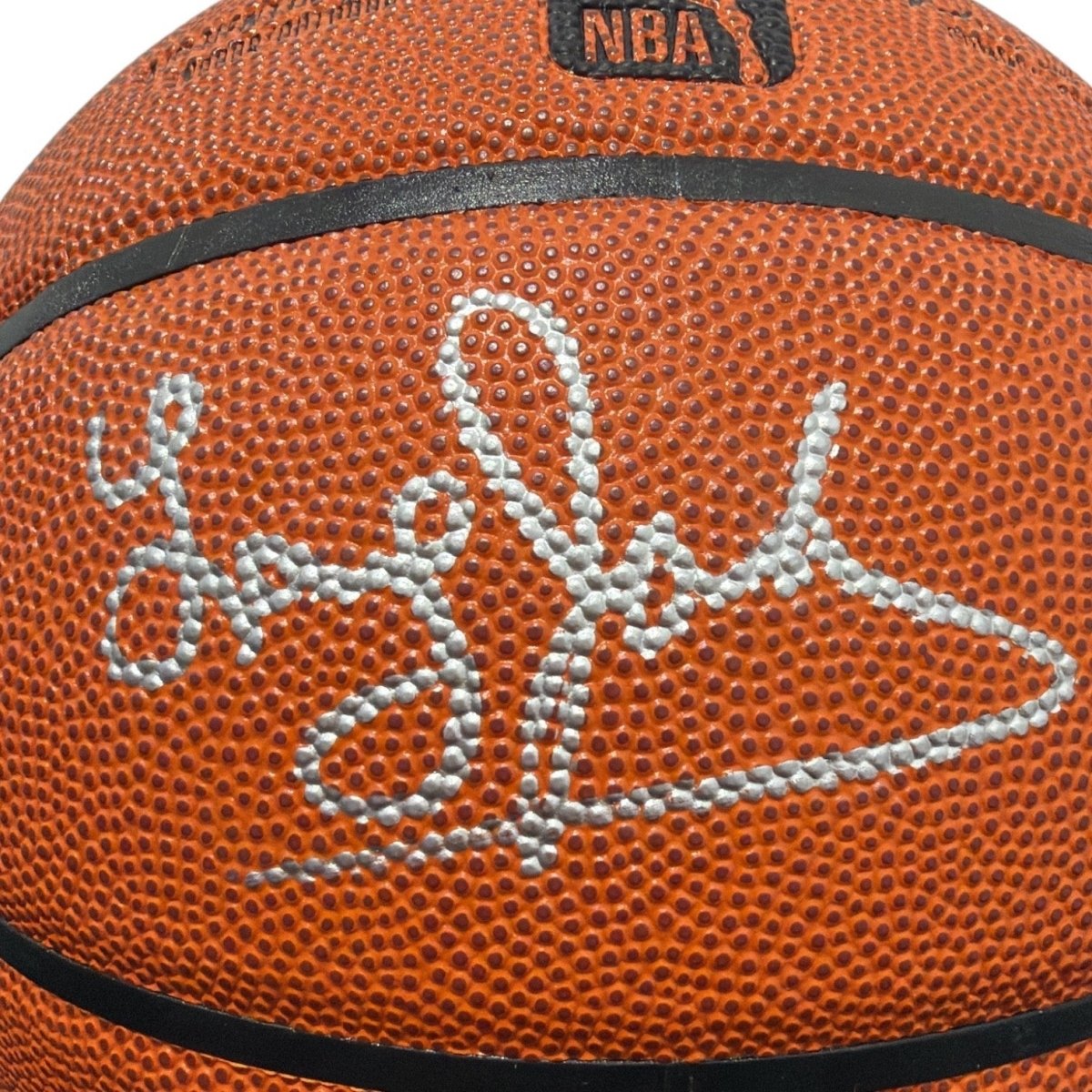 Marcus Camby Latrell Sprewell Larry Johnson Signed Wilson Basketball JSA W COA