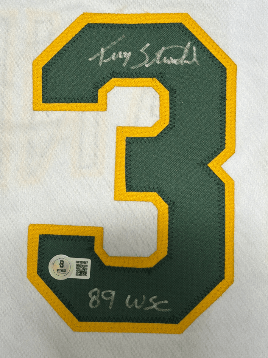 Terry Steinbach Signed Oakland Athletics Custom Jersey w/ WSC Beckett W BAS COA
