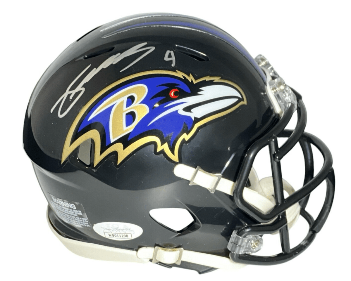 Zay Flowers Signed Baltimore Ravens Speed Mini Helmet JSA Witness COA