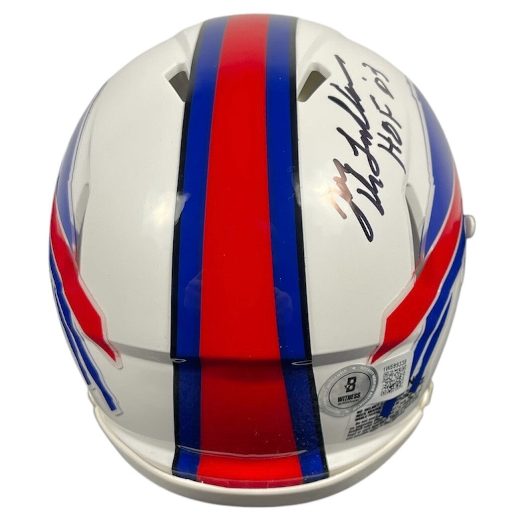 Joe DeLamielleure Signed Bills Speed Mini Helmet w/ HOF 03 Beckett Wit BAS COA