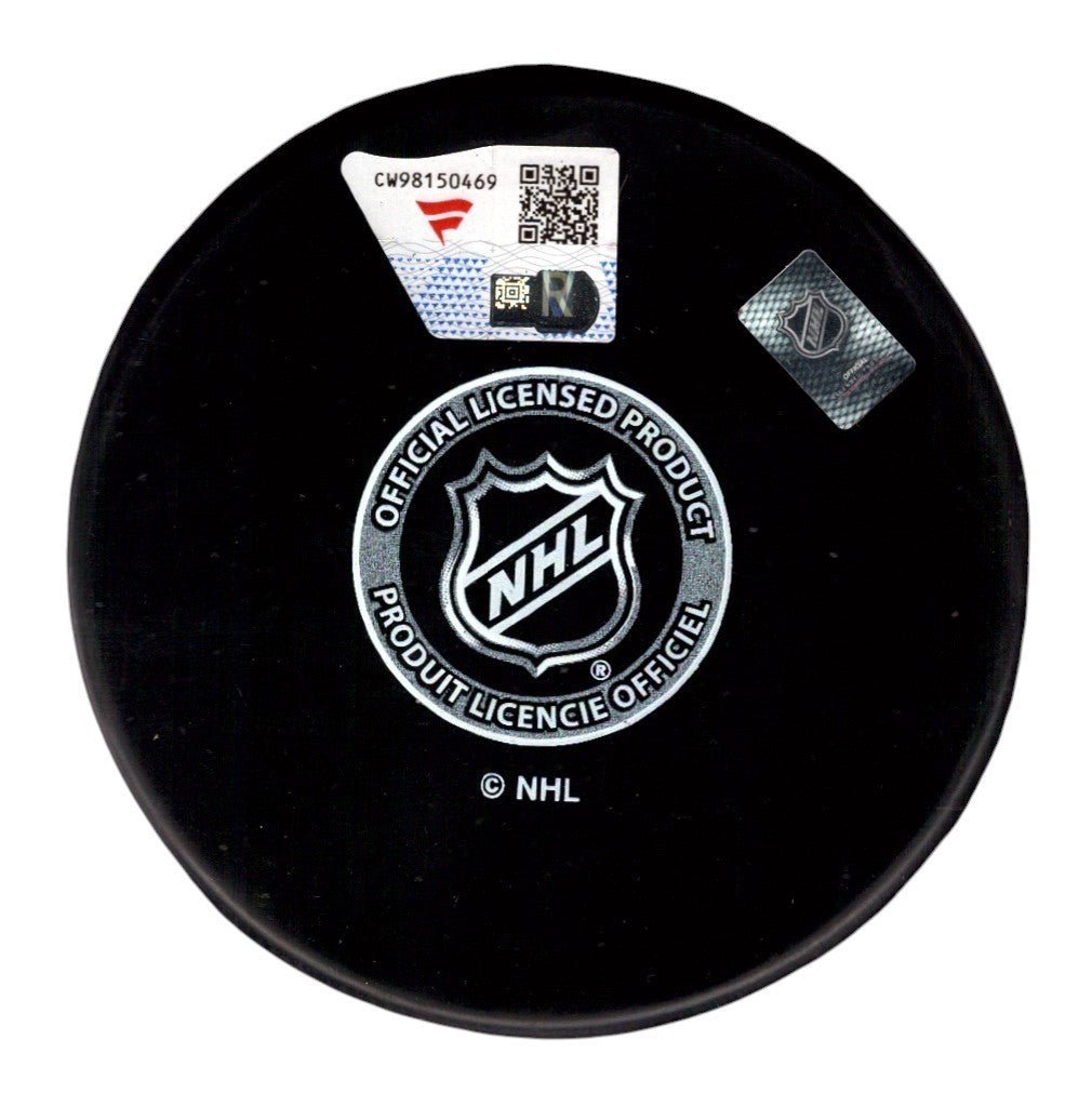 Quinn Hughes Signed Minnesota Wild Logo Puck w/ State of Hockey Fanatics COA