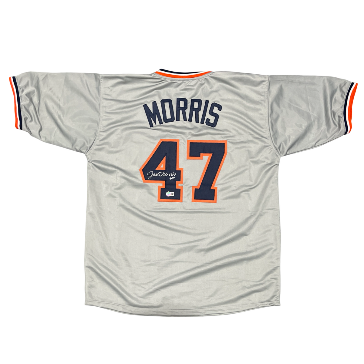 Jack Morris Signed Detroit Tigers Custom Jersey w/ #47 Beckett Witness BAS COA