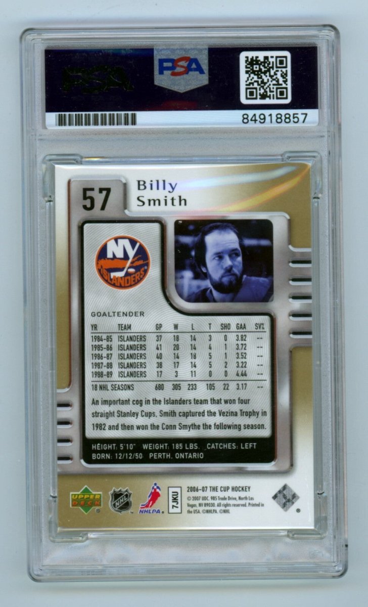 Billy Smith 2006-07 Upper Deck The Cup #57 Signed #9/25 PSA Authentic Auto