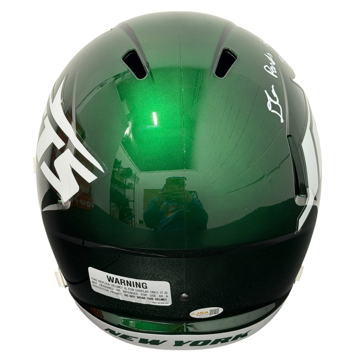 D'Angelo Ponds Signed Jets Speed FS Full Size Helmet w/ 2x Insc JSA Witness COA