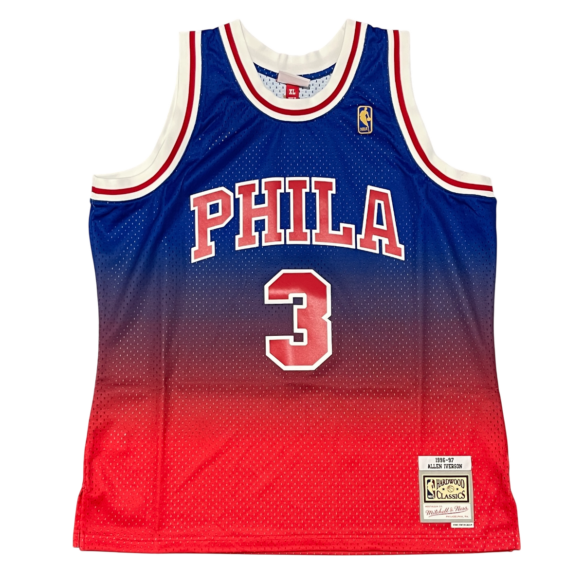 Allen Iverson Signed 76ers Mitchell &amp; Ness Fadeaway Jersey Beckett BAS COA