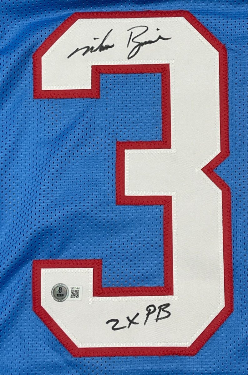 Mike Rozier Signed Houston Oilers Custom Jersey w/ 2x PB Beckett Witness BAS COA