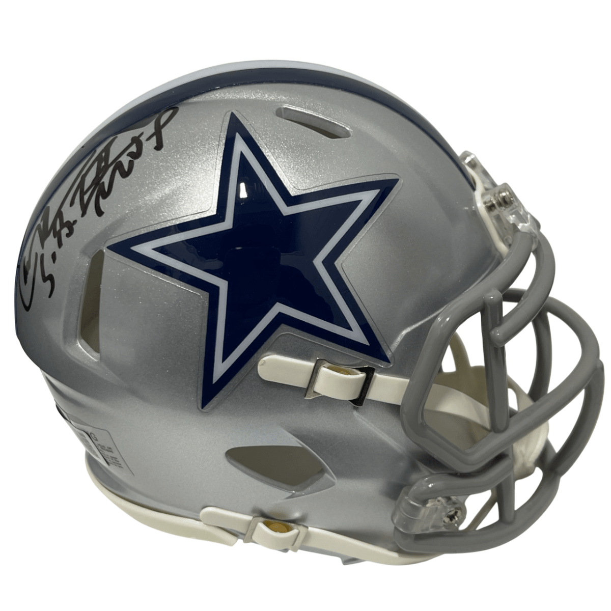 Larry Brown Signed Cowboys Speed Mini Helmet w/ SB XXX MVP Beckett Wit BAS COA