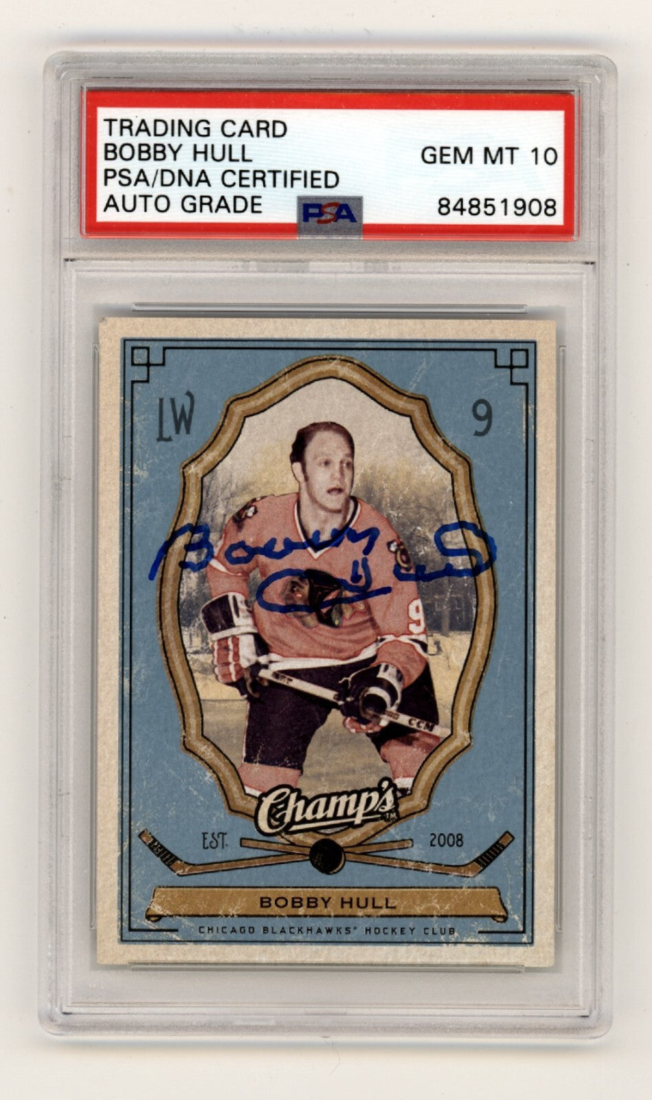 Bobby Hull 2009-10 Upper Deck Champ's #25 Signed PSA 10 Auto Blackhawks HOF