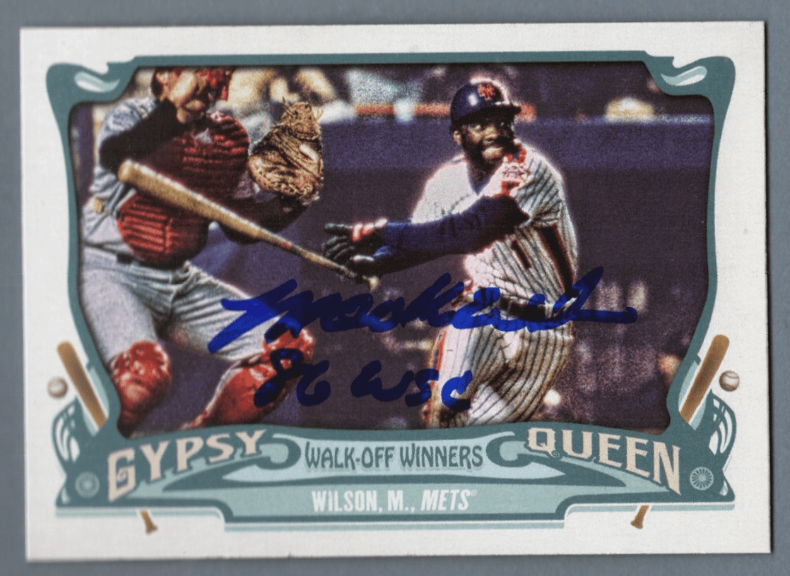 Mookie Wilson Signed 2015 Topps Gypsy Queen #GWO-25 w/ 86 WSC LSCM COA NY Mets