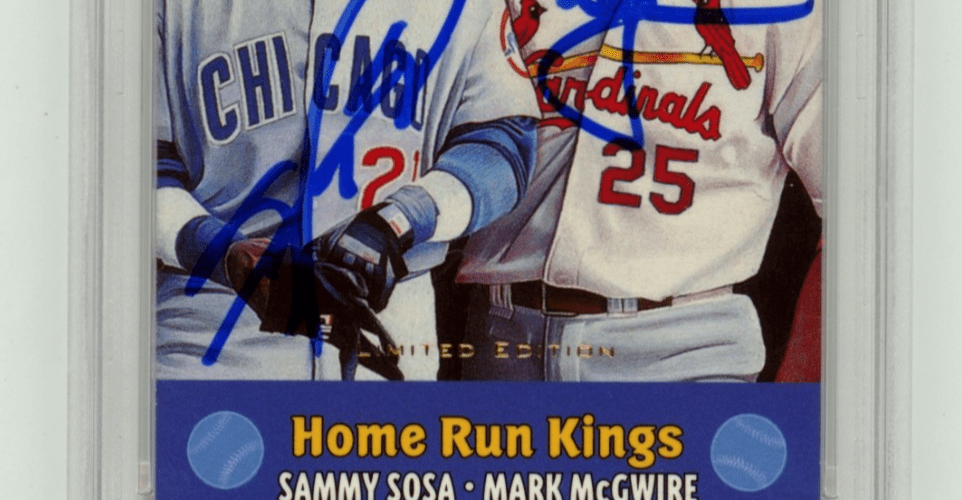 Sammy Sosa Mark McGwire 2000 Topps LE #TC6 Combos HR Kings Dual Signed PSA Auto
