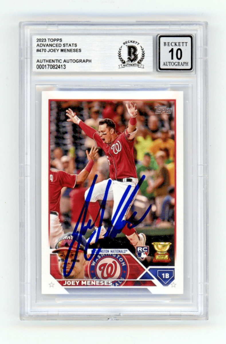 Joey Meneses 2023 Topps Advanced Stats 470 Rookie RC /300 Signed BAS BGS 10 Auto
