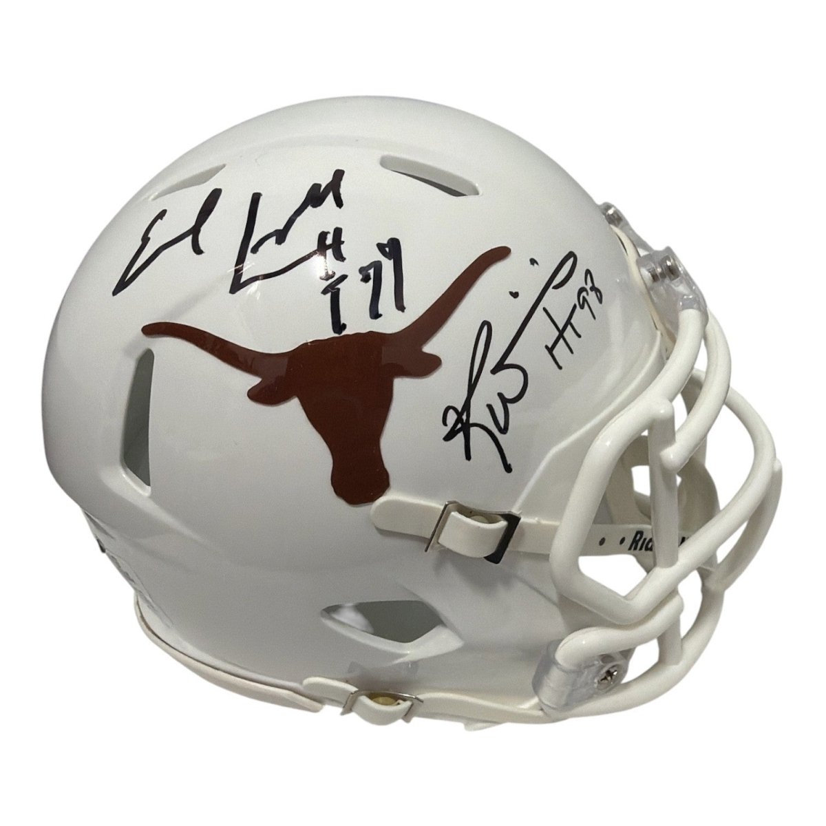 Earl Campbell &amp; Ricky Williams Signed Texas Mini Helmet w/ HT Insc JSA Wit COA
