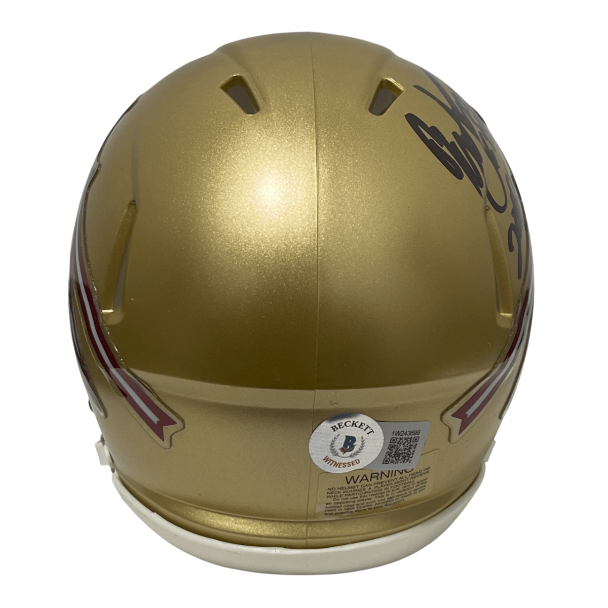 Ron Simmons Signed Florida State Gold Mini Helmet w/ CHOF 2008 Beckett Wit COA