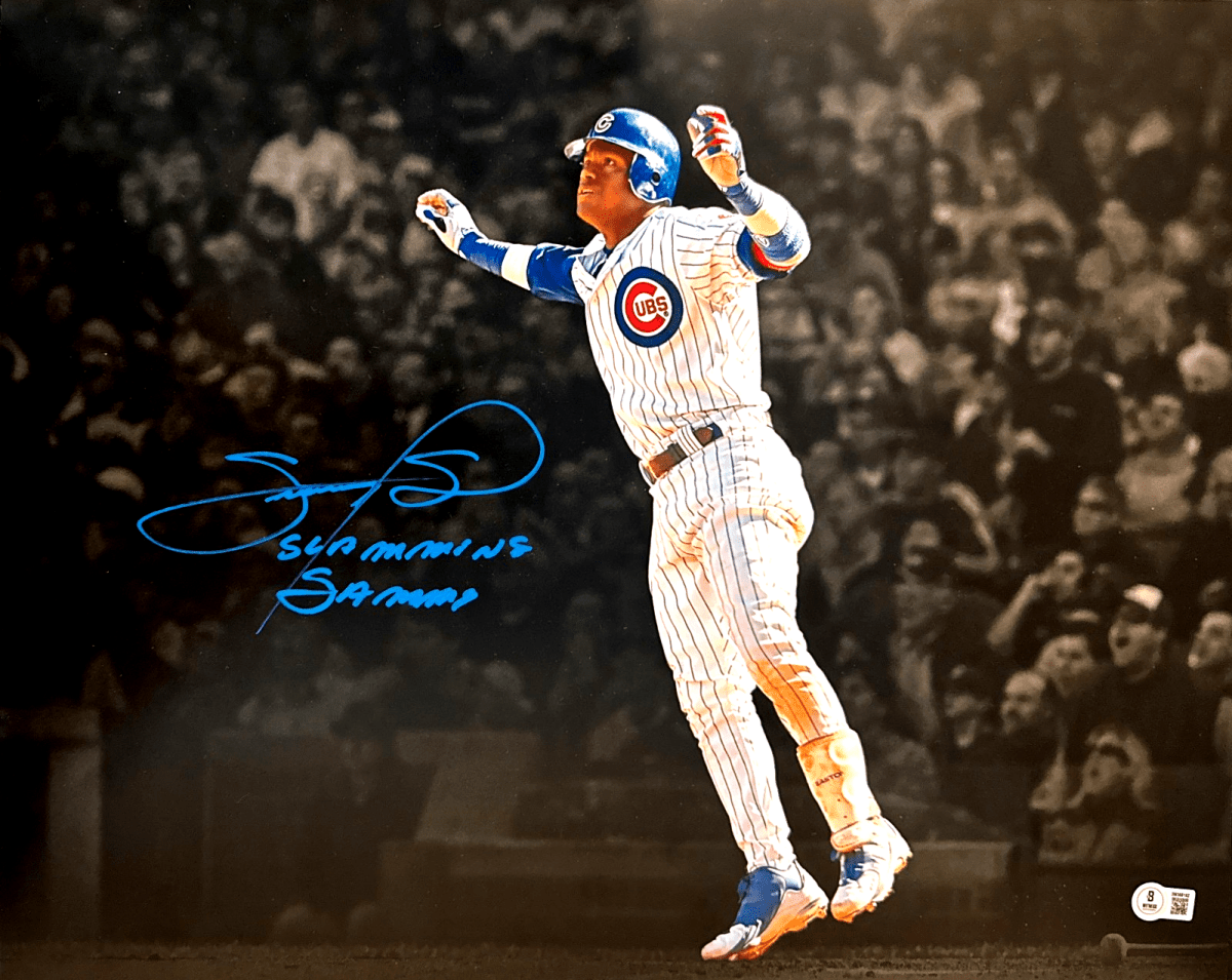 Sammy Sosa Signed 16x20 Photo w/ Slamming Sammy Beckett Witness BAS COA