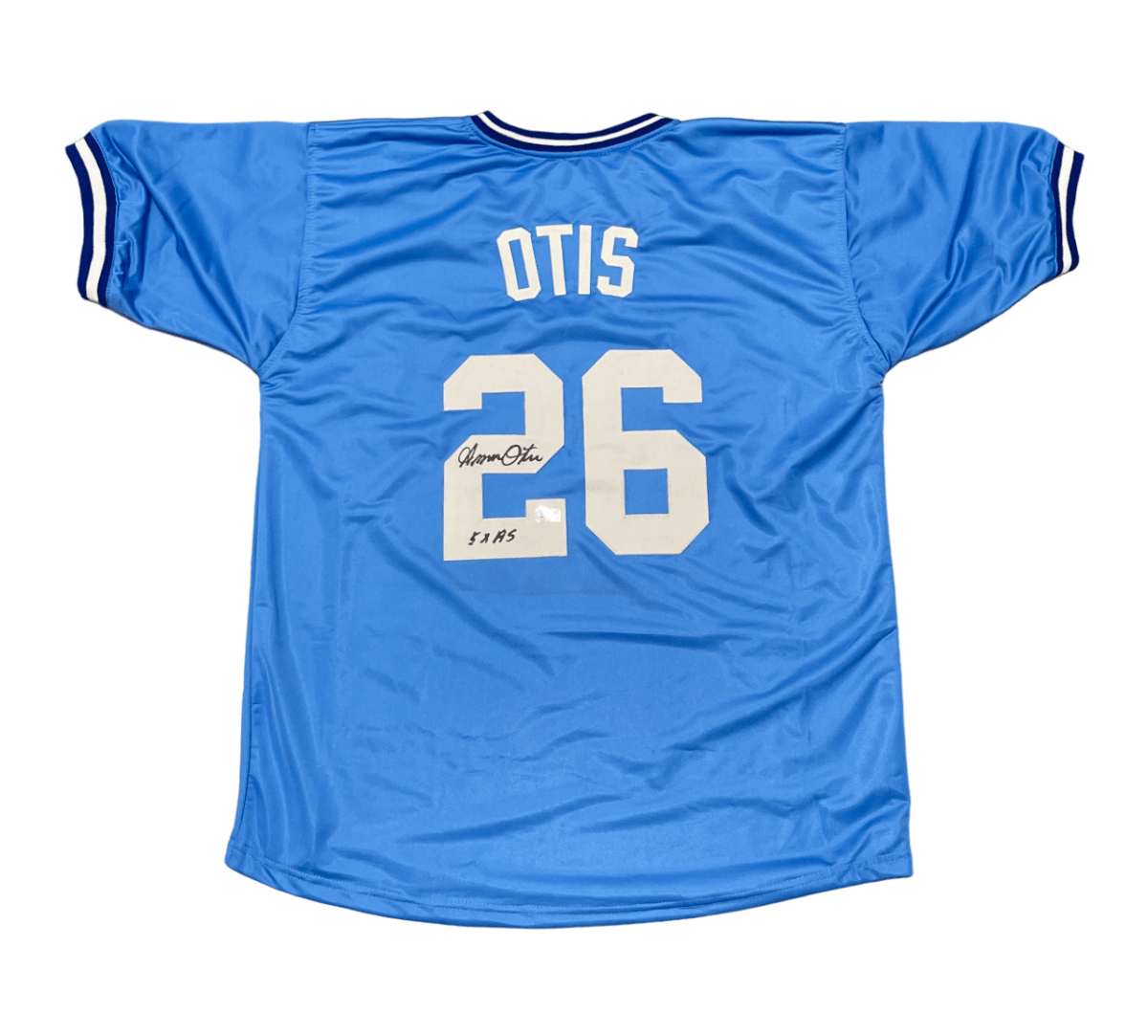 Amos Otis Signed Kansas City Royals Custom Jersey w/ 5x AS Beckett Wit BAS COA
