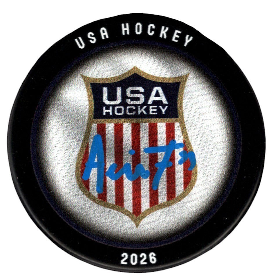Aerin Frankel Signed Autographed USA Hockey 2026 Puck JSA Witness COA