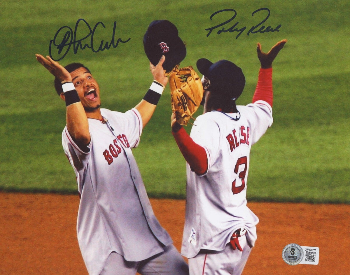 Orlando Cabrera &amp; Pokey Reese Signed Red Sox 8x10 Photo Beckett Witness BAS COA