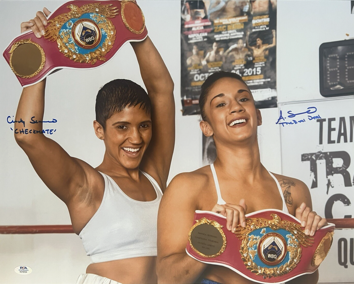 Amanda &amp; Cindy Serrano Dual Signed 16x20 Photo w/ Nickname Insc PSA ITP COA