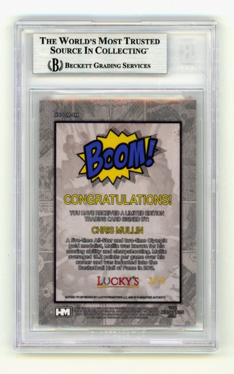 Chris Mullin 2024 Hits Memorabilia BOOM Gold /10 Signed BGS BAS Auto Warriors
