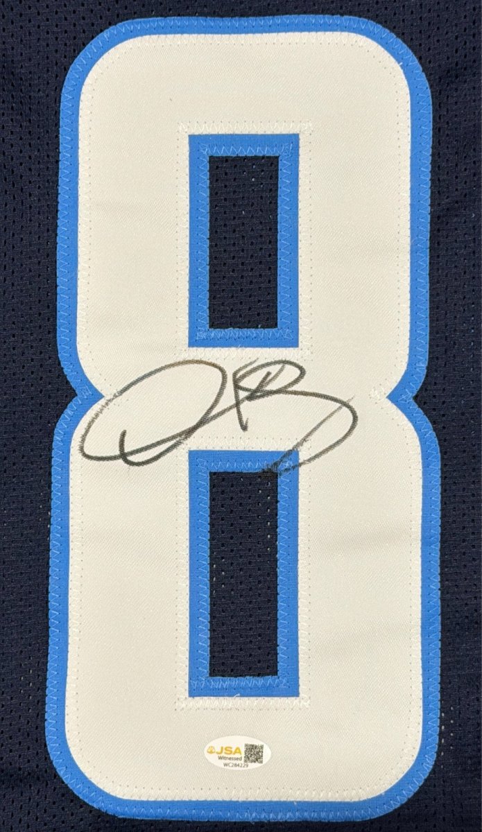 Derrick Mason Signed Autographed Tennessee Titans Custom Jersey JSA Witness COA