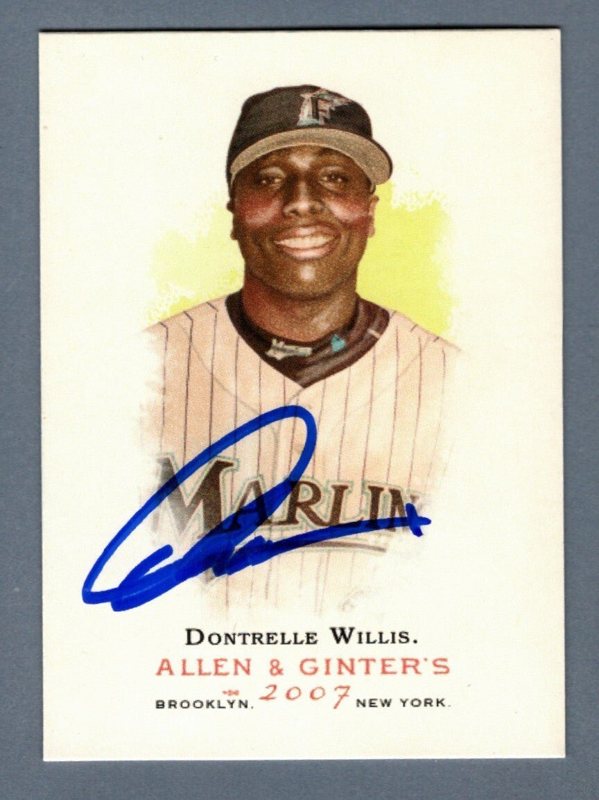 Dontrelle Willis Signed 2007 Topps Allen & Ginter #96 LSCM COA Florida Marlins