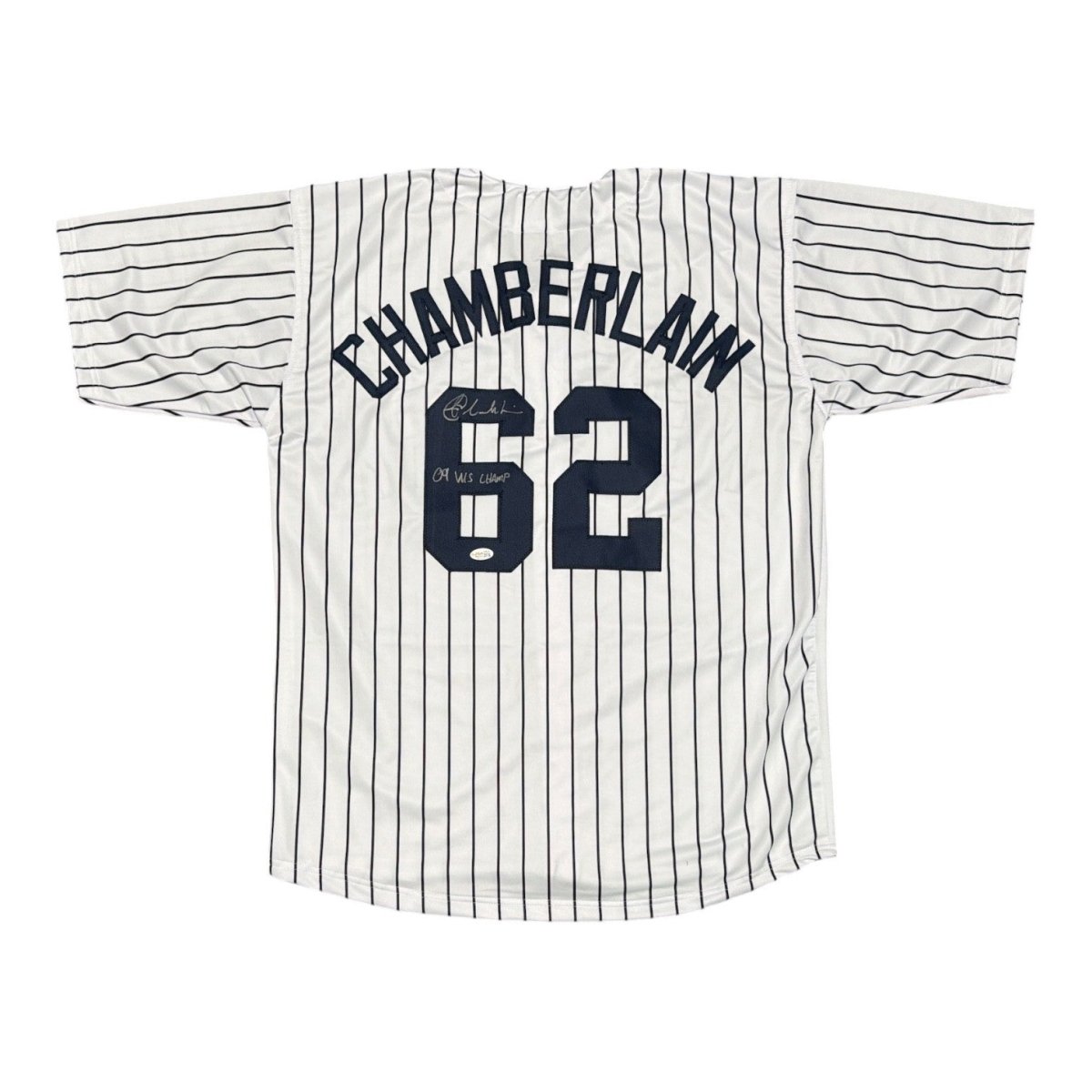 Joba Chamberlain Signed Yankees Custom Jersey w/ 09 WS Champs JSA Witness COA