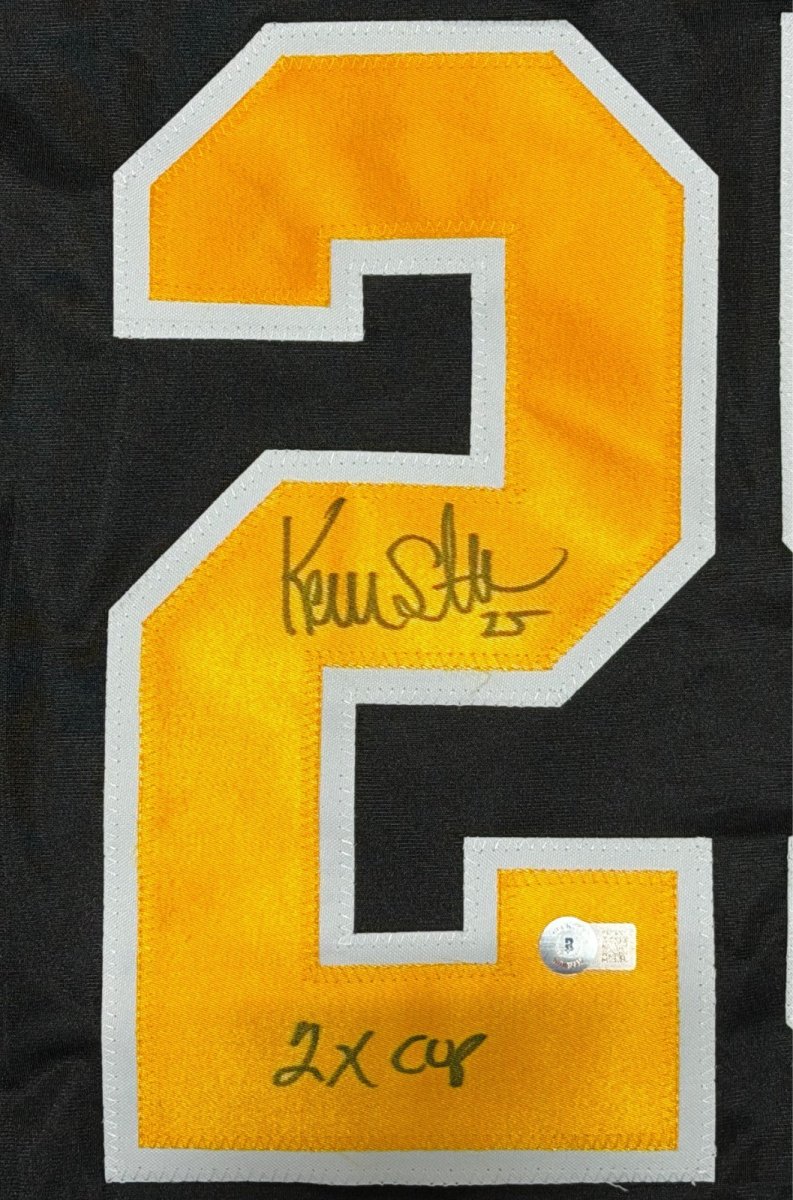Kevin Stevens Signed Penguins Custom Jersey w/ 2x Cup Beckett Witness BAS COA