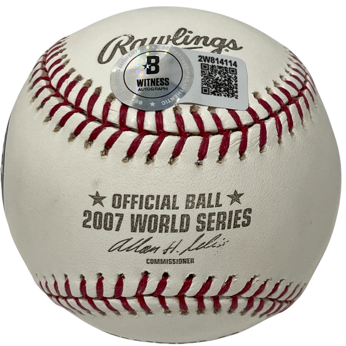 Mike Lowell Signed 2007 World Series LE Gold Baseball w WS MVP Beckett W BAS COA