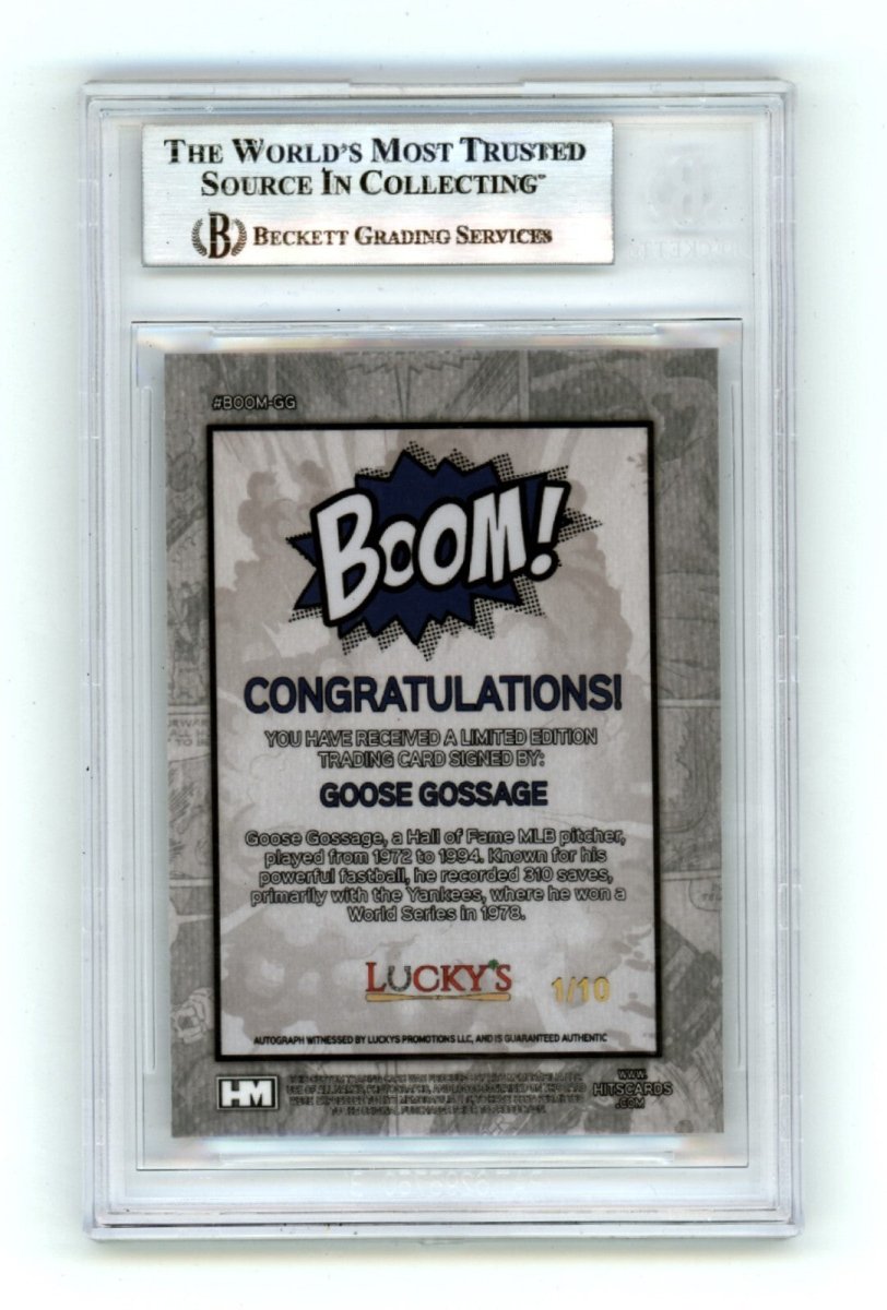 Goose Gossage 2024 Hits Memorabilia BOOM Silver #/10 Signed BGS BAS Auto Yankees