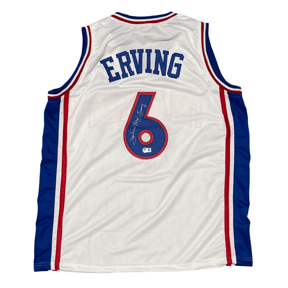 Julius Erving Signed 76ers Custom Jersey w/ Dr. J Insc. Beckett Witness BAS COA