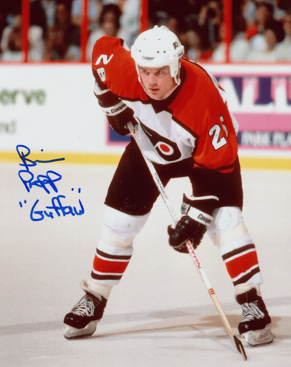 Brian Propp Signed Philadelphia Flyers 8x10 Photo w/ Guffaw Inscription LSCM COA