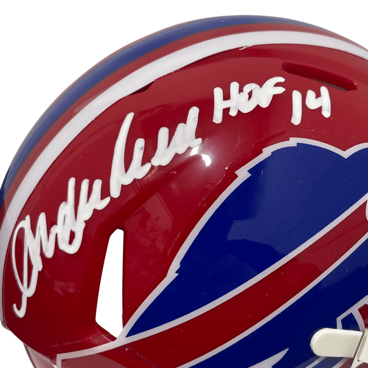 Andre Reed Signed Buffalo Bills TB Mini Helmet w/ HOF 14 Beckett Witness BAS COA