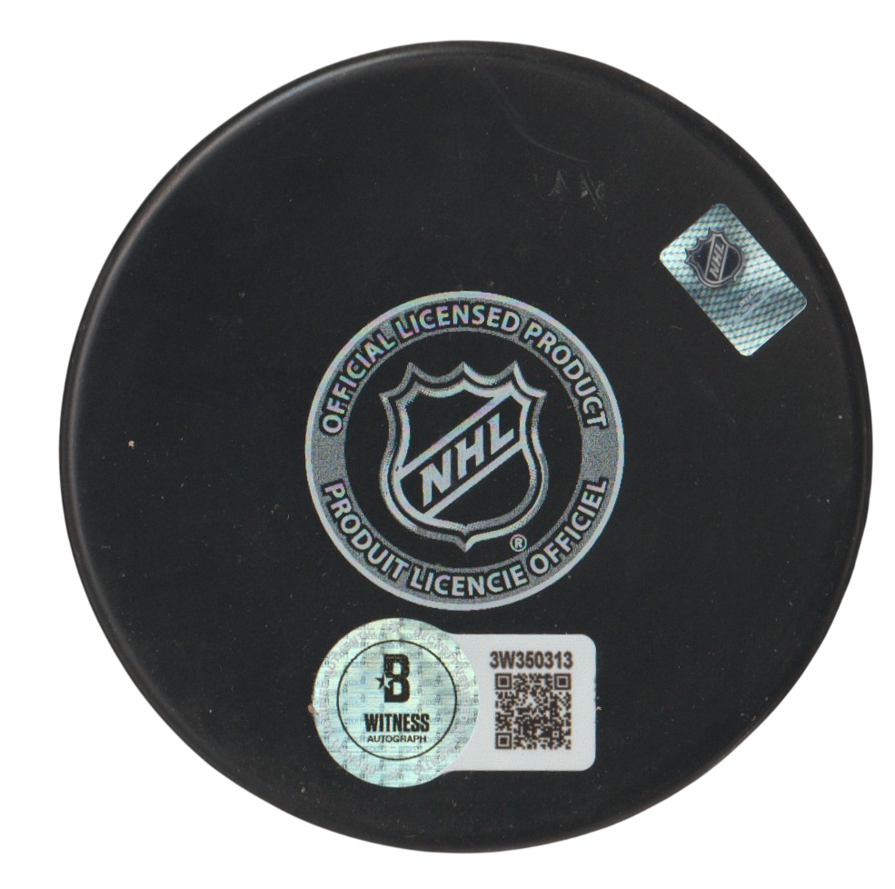 Bo Horvat Signed Autographed NY Islanders Logo Puck #14 Beckett Witness BAS COA