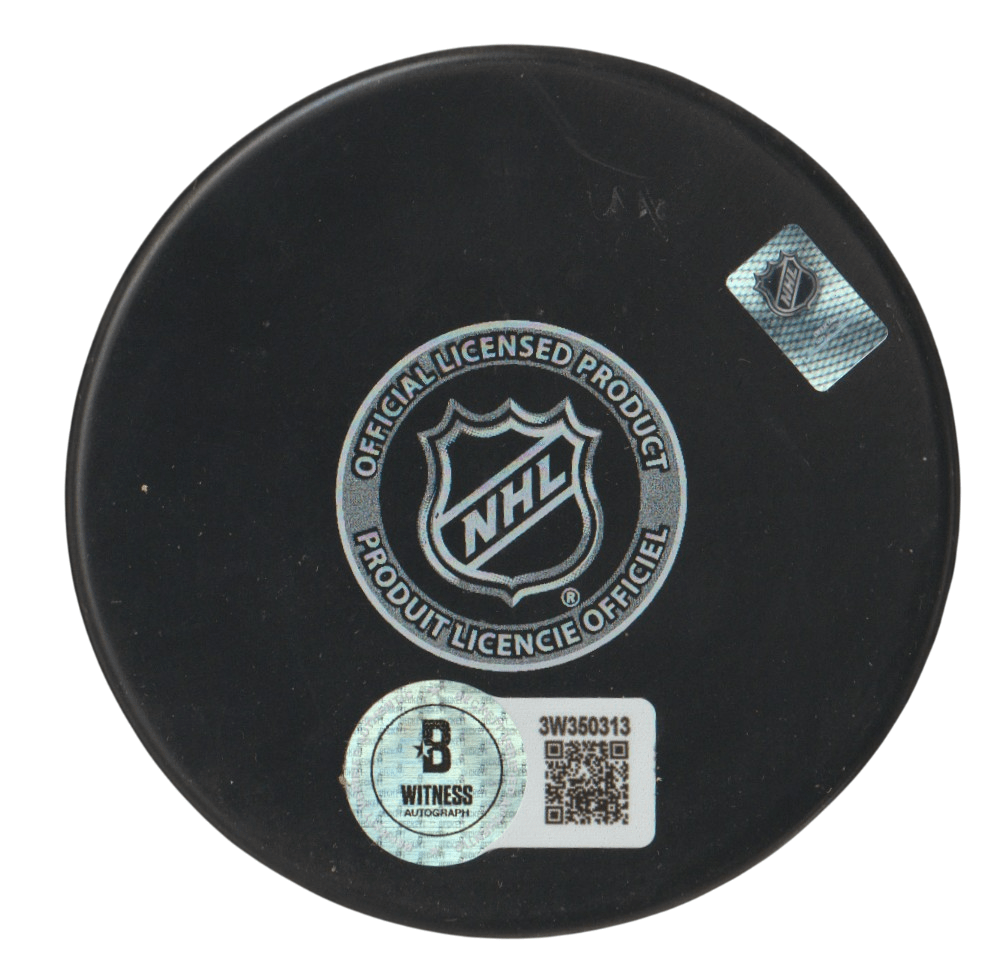 Bo Horvat Signed Autographed NY Islanders Logo Puck #14 Beckett Witness BAS COA
