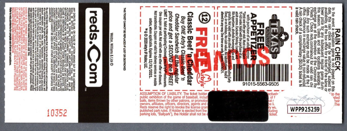 Jonathan India Signed Auto 1st Homerun Ticket 4/22/21 JSA COA &amp; India HOLO
