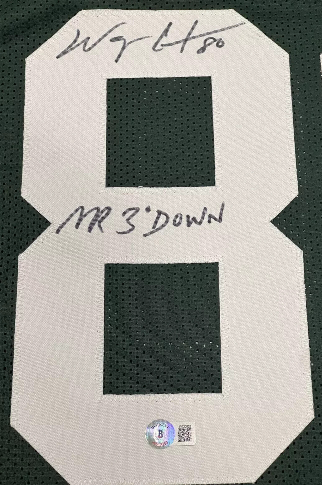 Wayne Chrebet Signed Jets Custom Jersey w/ Mr 3rd Down Beckett Witness BAS COA