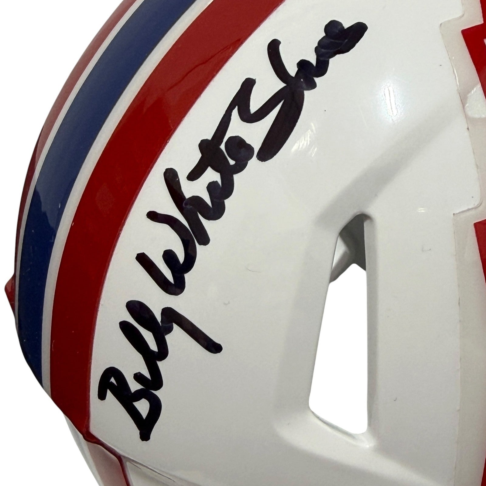 Billy White Shoes Johnson Signed Houston Oilers Speed Mini Helmet JSA Wit COA