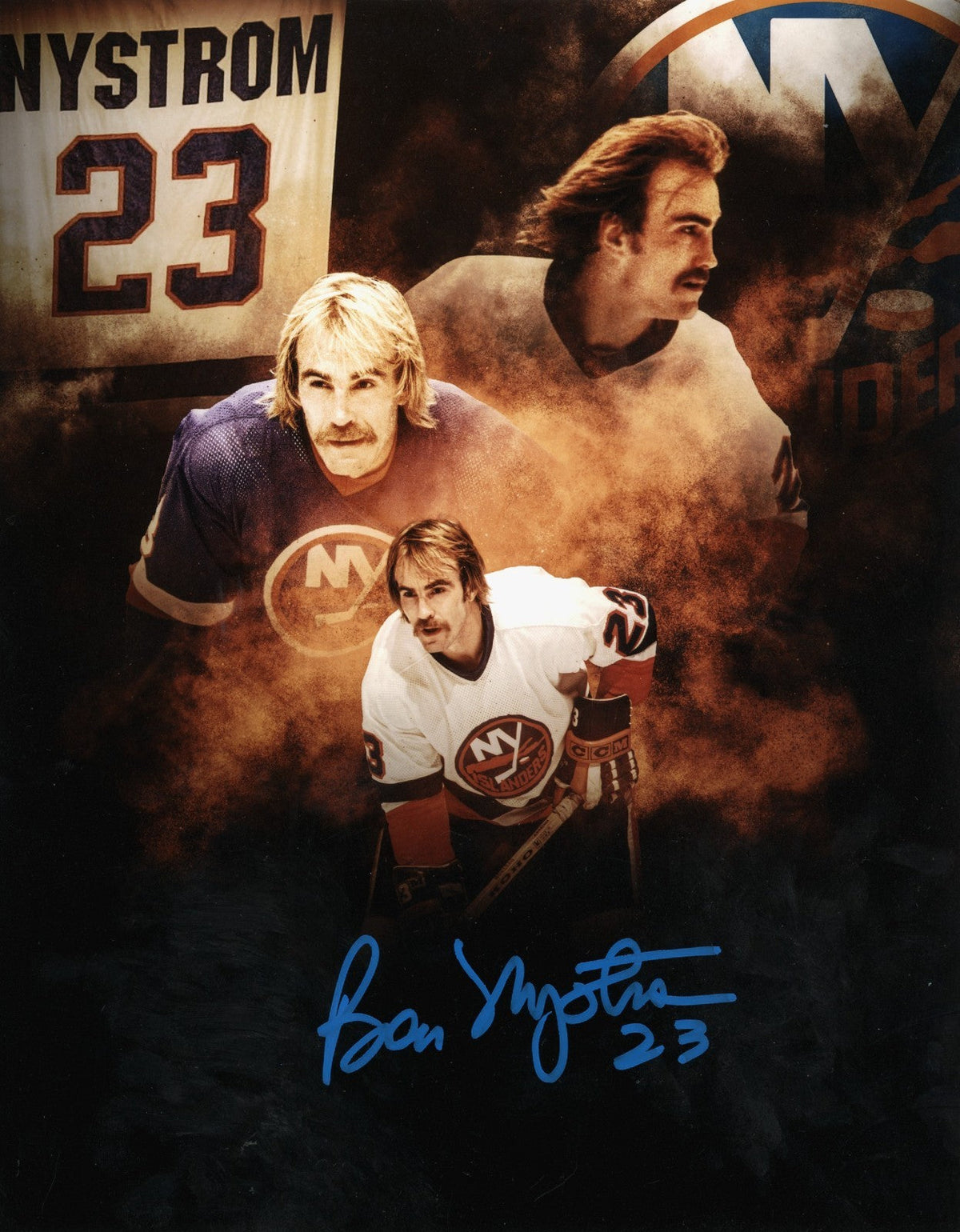 Bobby Nystrom Signed Autographed New York Islanders 8x10 Photo LSCM COA #4