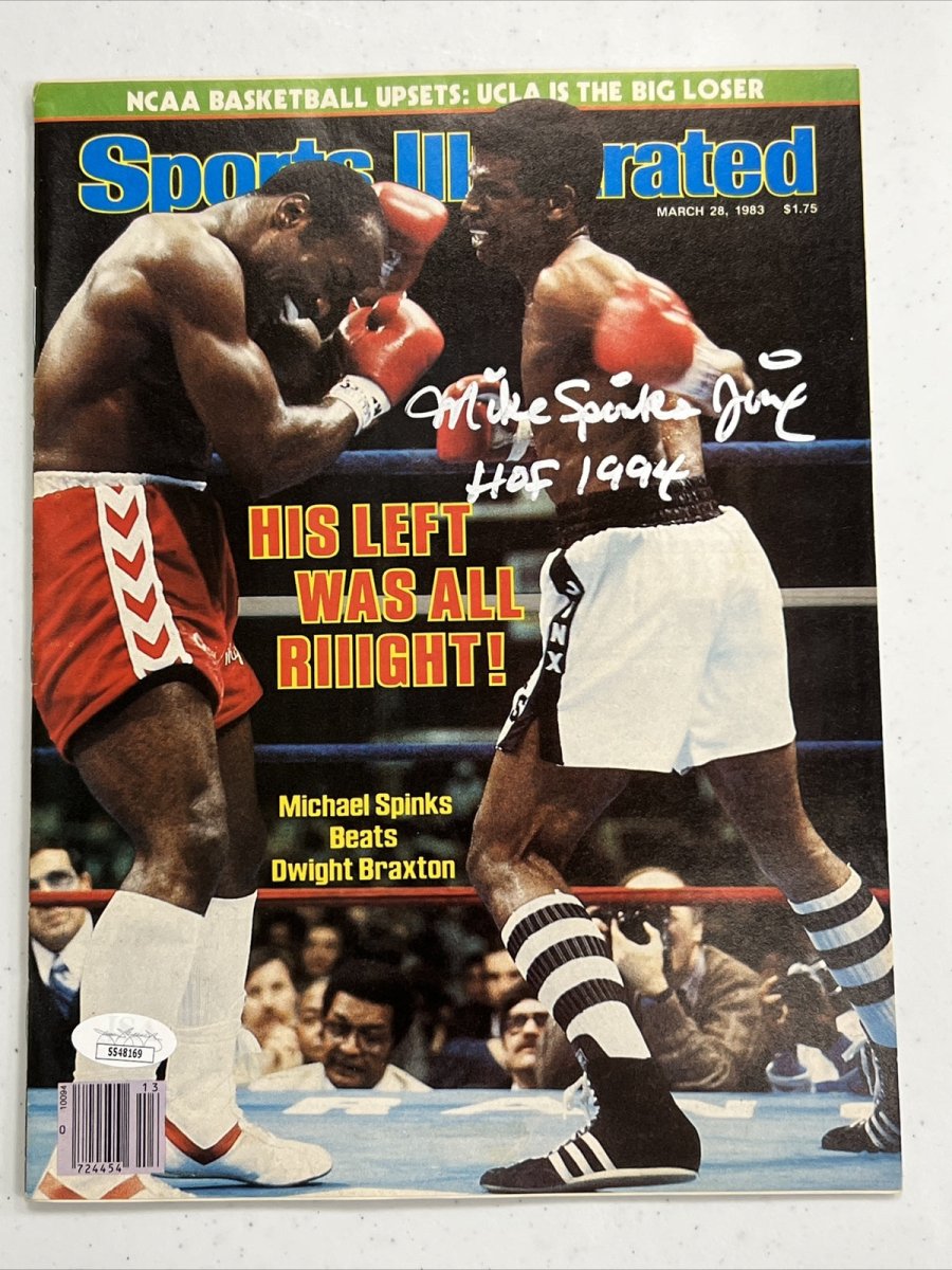 Michael Spinks Jinx Signed Auto Sports Illustrated "HOF 1994" JSA COA 3/28/83 NO