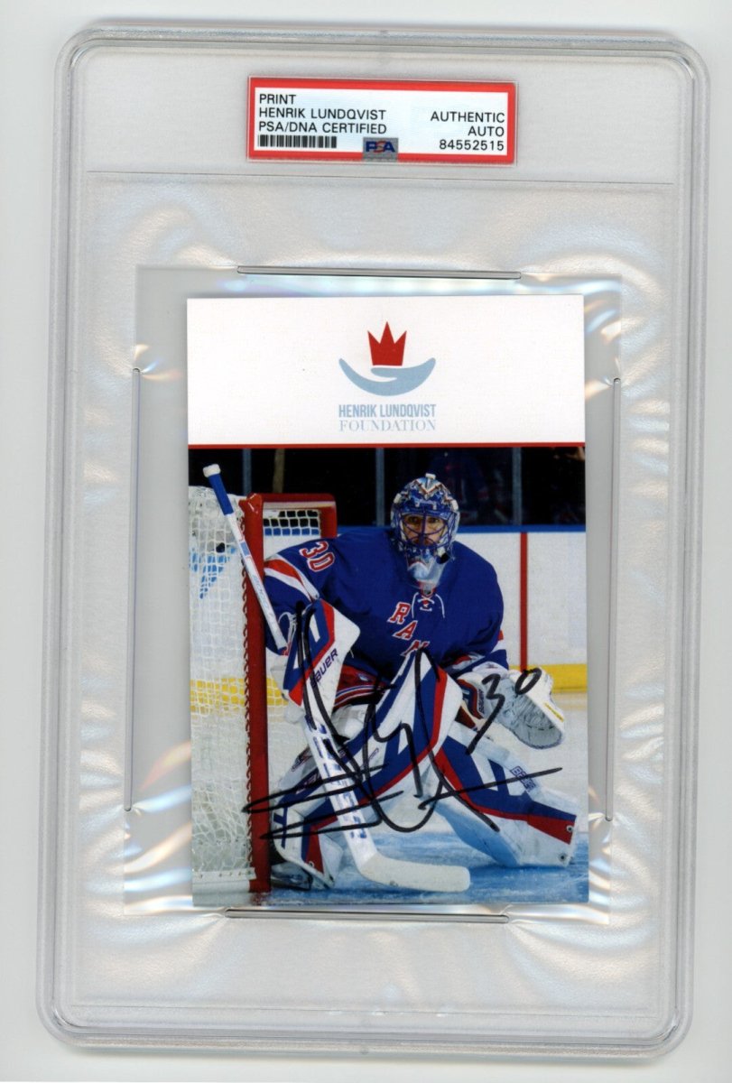 Henrik Lundqvist Signed Foundation Print PSA DNA Authentic Auto NY Rangers B