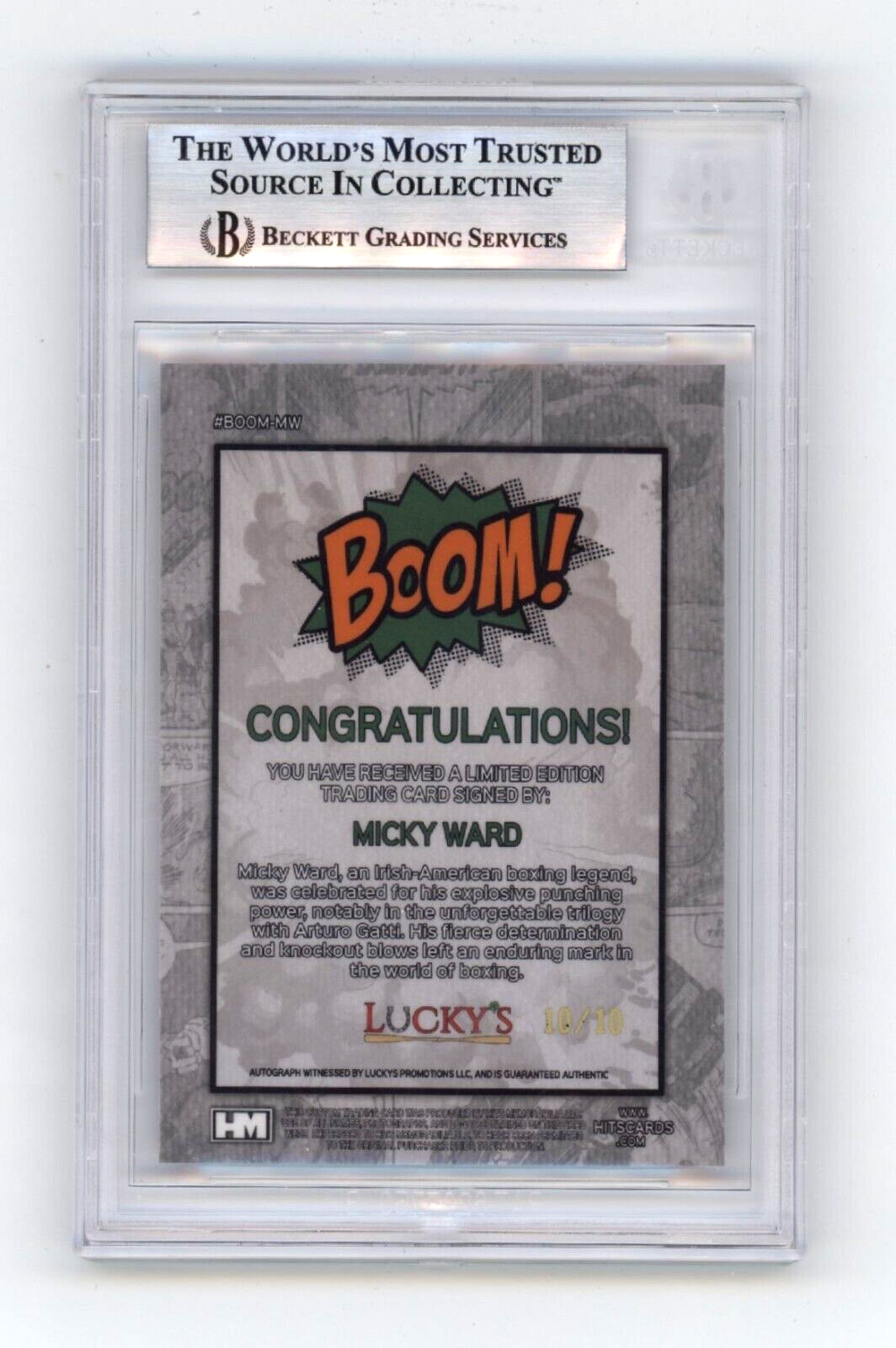 Mickey Ward 2024 Hits Memorabilia BOOM Gold #/10 Signed BGS BAS Auto Irish