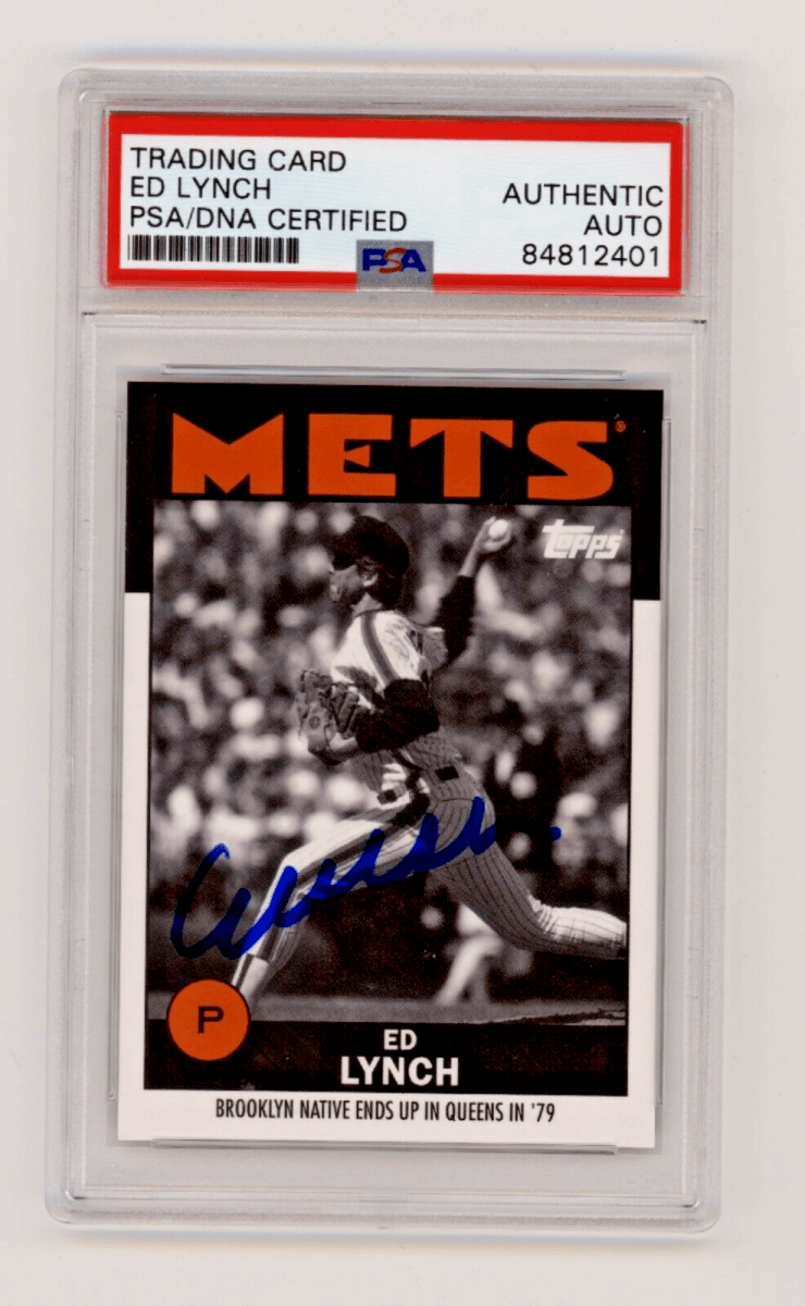 Ed Lynch 2021 Topps Once Upon a Time in Queens B/W #16 Signed PSA Auto Mets
