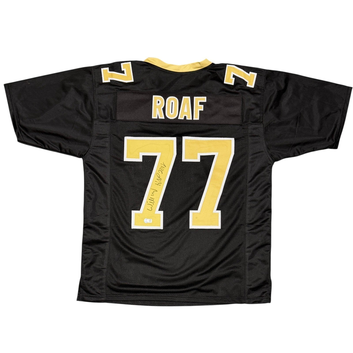 Willie Roaf Signed Saints Custom Jersey w/ HOF 2012 Beckett Witness BAS COA