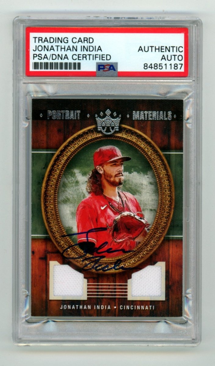 Jonathan India 2022 Panini Diamond Kings #PM-JI Signed Relics PSA Authentic Auto