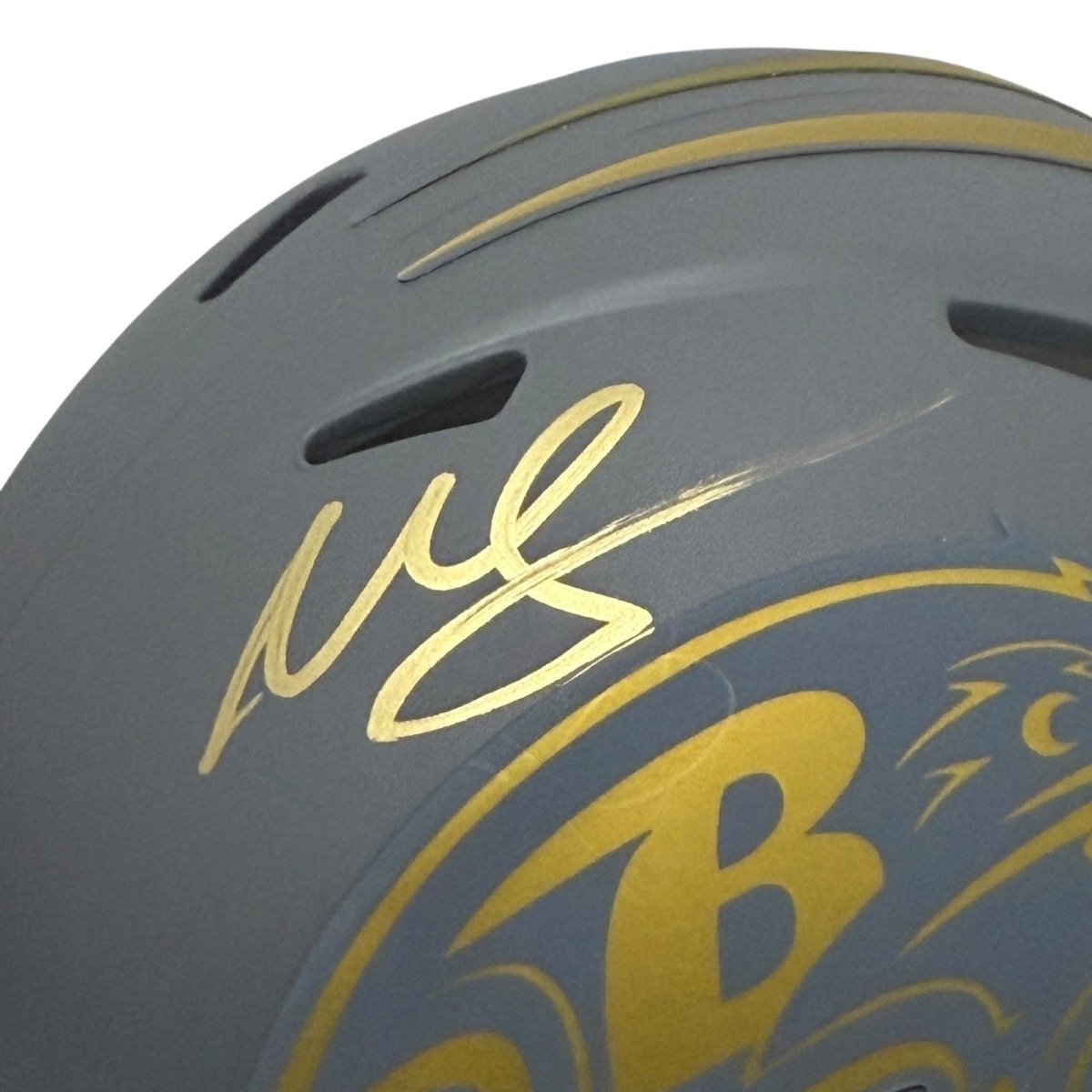 Willis McGahee Signed Baltimore Ravens Slate Mini Helmet JSA Witness COA