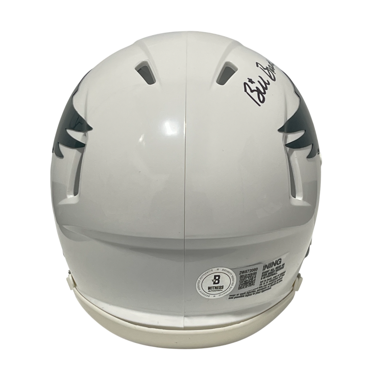 Bill Bradley Signed Eagles TB 69-73 Mini Helmet Beckett Witness BAS COA