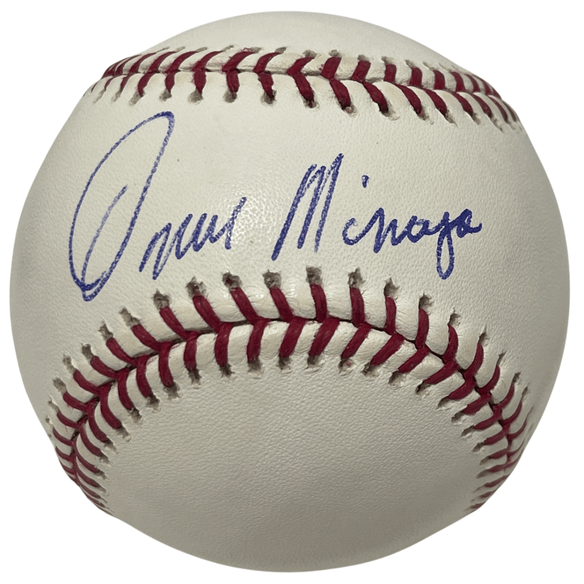 Omar Minaya Signed Autographed ROMLB Baseball Oakland Athletics LSCM COA